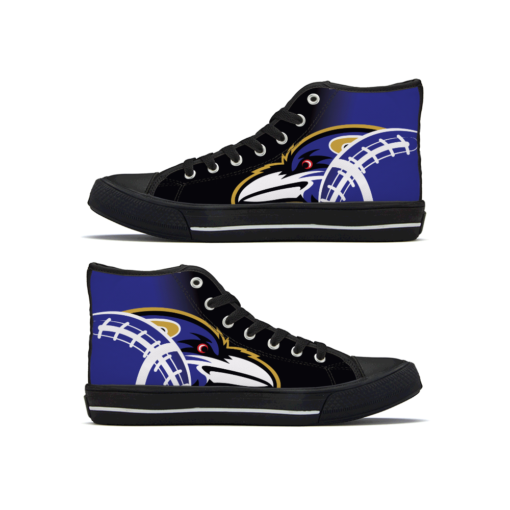 Women's Baltimore Ravens High Top Canvas Sneakers 009